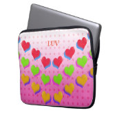 Design für Retro-Herzen Laptopschutzhülle (Vorderseite Links)