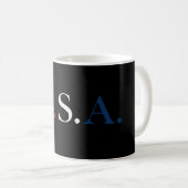 Design für rot-weiße und blaue Buchstaben Kaffeetasse (VorderseiteRechts)