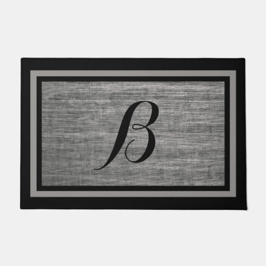 Design für rustikale Scratched Steel Custom Monogr Fußmatte (Vorderseite)