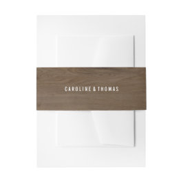 Design für rustikales Holz und Spitzenband Einladungsbanderole