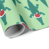 Design für Santa Alligatoren/Krokodile Geschenkpapier (Rolleneckpunkt)
