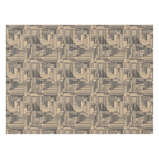 Design für Schwarz und Tan Art Deco Tischdecke (Vorderseite (Horizontal))