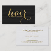 Design für Schwarz & Weiß & Gold-Haare Visitenkarte (Vorne/Hinten)