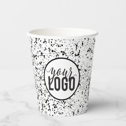 Design für Schwarzweiß-Logos Pappbecher (Vorderseite)