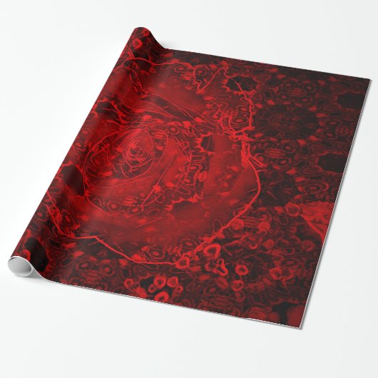 Design für tiefe Rote Rosen Geschenkpapier (Ungerollt)