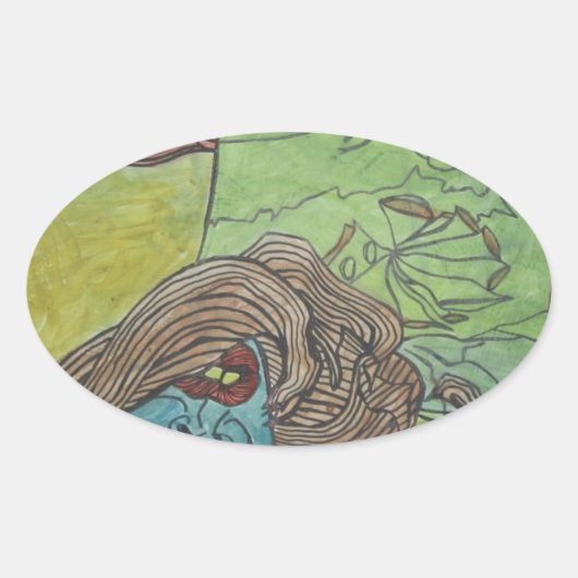 Design für Trippy-Arts Ovaler Aufkleber (Vorderseite)