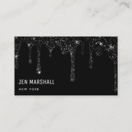 Design für Tropfen mit schwarzem Glitzer Visitenkarte