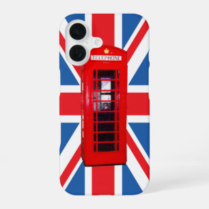 Design für Unions-Jack/Flag und Red Phone Box iPhone 16 Hülle