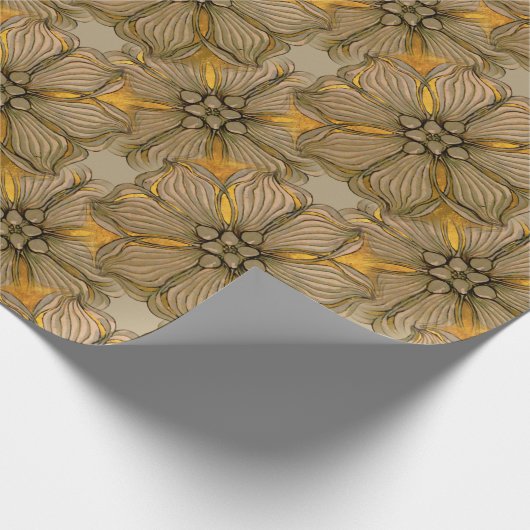 Design für Vintage Blume Geschenkpapier (Ecke)