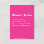 Design für Visitenkarten von Mode-Girl Visitenkarte (Rückseite)
