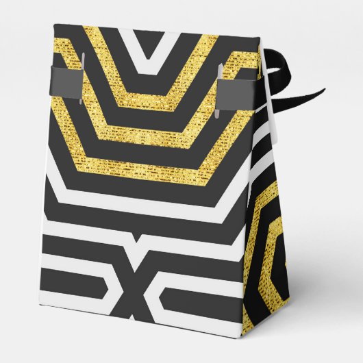 Design-Gastgeschenk für moderne Tech Gold Glamour Geschenkschachtel (Rückseite)