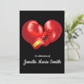 Design-Gedenkkarte für Boxhandschuhe Einladung (Stehend Vorderseite)