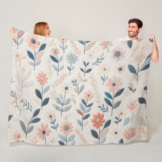 Design gequilter Blume Fleecedecke (Beispiel)