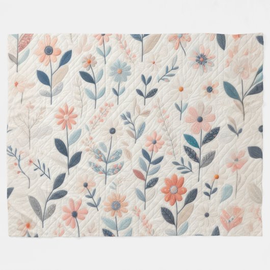 Design gequilter Blume Fleecedecke (Vorderseite (Horizontal))