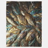 Design gequilter irrisierender Blätter Fleecedecke (Vorderseite)