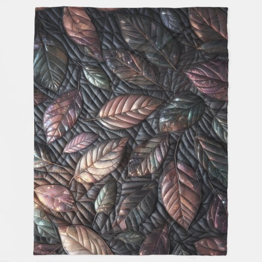 Design gequilter irrisierender Blätter Fleecedecke (Vorderseite)