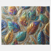 Design gequilter irrisierender Blätter Fleecedecke (Vorderseite (Horizontal))