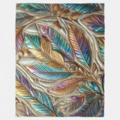 Design gequilter irrisierender Blätter Fleecedecke (Vorderseite)