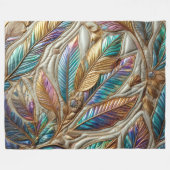 Design gequilter irrisierender Blätter Fleecedecke (Vorderseite (Horizontal))