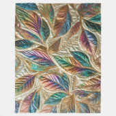 Design gequilter irrisierender Blätter Fleecedecke (Vorderseite)