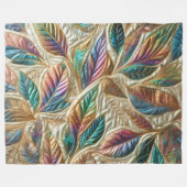 Design gequilter irrisierender Blätter Fleecedecke (Vorderseite (Horizontal))