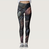Design gequilter irrisierender Blätter Leggings (Vorderseite)