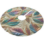 Design gequilter irrisierender Blätter Polyester Weihnachtsbaumdecke (Schrägansicht)