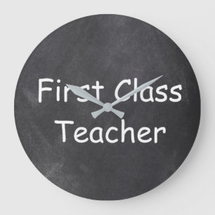 Design-Geschenk für Chalkboard-Lehrer der ersten K Große Wanduhr