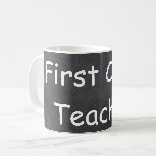 Design-Geschenk für Chalkboard-Lehrer der ersten K Kaffeetasse (Vorderseite Links)