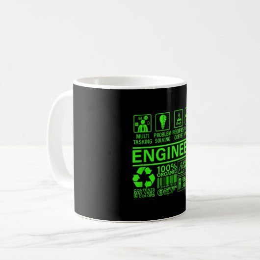 Design-Geschenk für Ingenieure, IT-Compuper Kaffeetasse (Vorderseite Links)