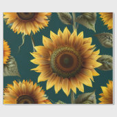 Design-Geschenk für Sonnenblumen Blumenmuster Geschenkpapier (Flach)