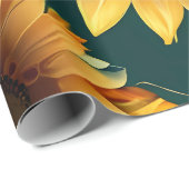 Design-Geschenk für Sonnenblumen Blumenmuster Geschenkpapier (Rolleneckpunkt)