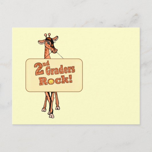 Design Giraffe "2nd Graders Rock" Postkarte (Vorderseite)