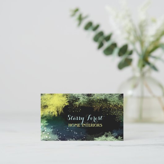 Design Glittering Forest Interior Visitenkarte (Stehend Vorderseite)
