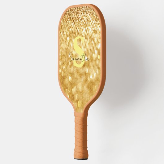 Design Gold Glitzer Elegant und stilvoller individ Pickleball Schläger (Links)
