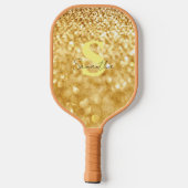 Design Gold Glitzer Elegant und stilvoller individ Pickleball Schläger (Rückseite)