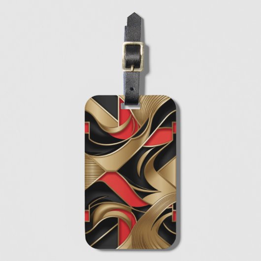 Design Gold, Rot und Schwarz Gepäckanhänger (Vorderseite Vertikal)