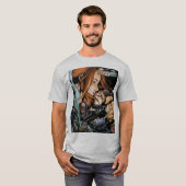 Design-Grauer T - Shirt aus Fleisch und Stahl V4 (Vorne ganz)