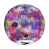 Design grün, lila Textur Aquarell Baseball (Rückseite)