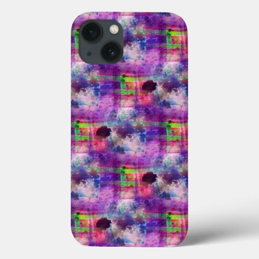 Design grün, lila Textur Aquarell Case-Mate iPhone Hülle (Rückseite)