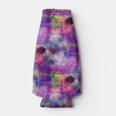 Design grün, lila Textur Aquarell Flaschenkühler (Vorderseite)