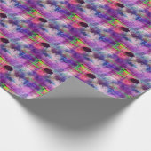 Design grün, lila Textur Aquarell Geschenkpapier (Ecke)