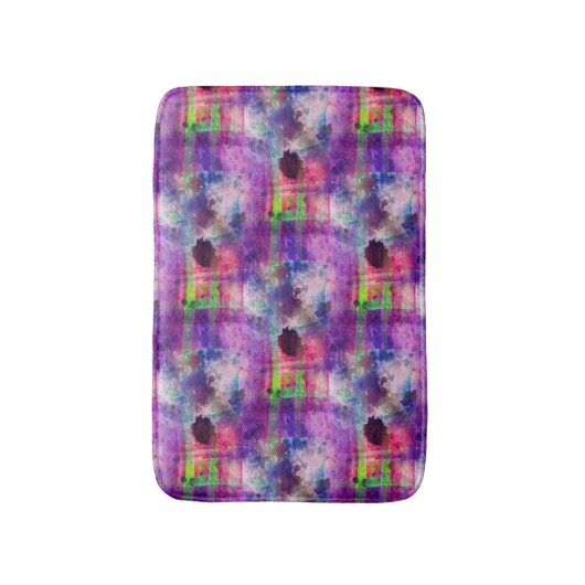 Design grün, lila Textur Wasserfarbe Badematte (Vorderseite Vertikal)