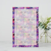 Design grün, lila Textur Wasserfarbe Briefpapier (Stehend Vorderseite)