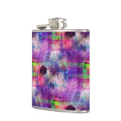 Design grün, lila Textur Wasserfarbe Flachmann (Links)