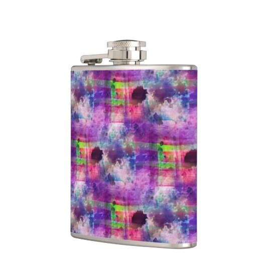 Design grün, lila Textur Wasserfarbe Flachmann (Links)