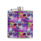 Design grün, lila Textur Wasserfarbe Flachmann (Vorderseite)