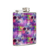 Design grün, lila Textur Wasserfarbe Flachmann (Rechts)