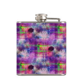 Design grün, lila Textur Wasserfarbe Flachmann (Rückseite)