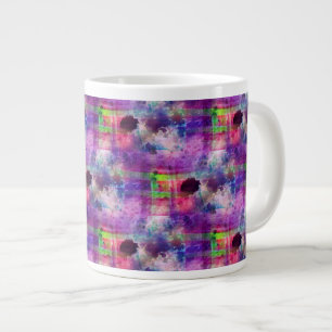 Design grün, lila Textur Wasserfarbe Jumbo-Tasse